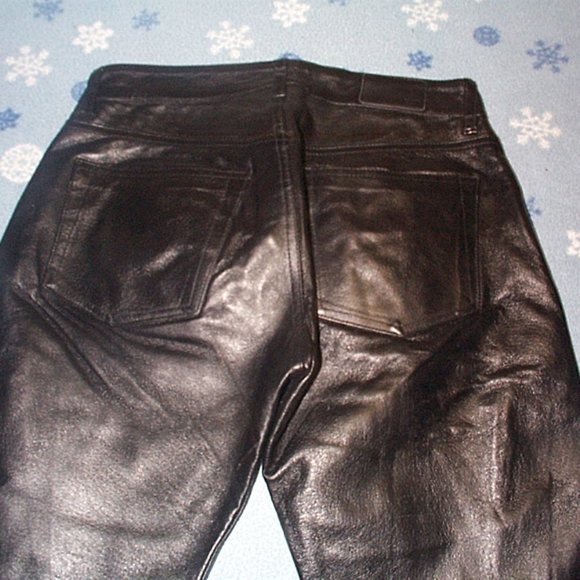 Diesel Vintage Leather unisex motorcycle biker pants size 27 - Picture 6 of 7